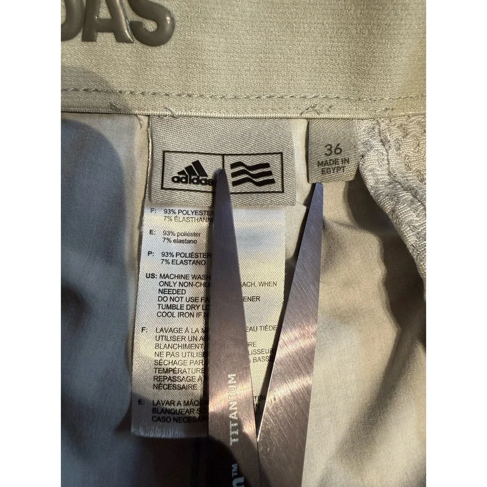 Adidas Golf Shorts Men's 36x9‎ Green Check Lightweight Chino Performance Stretch
